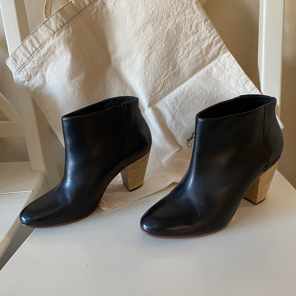Rachel Comey size 7. Black leather Mars bootie. Worn once. Sole protectors added - Picture 3 of 7